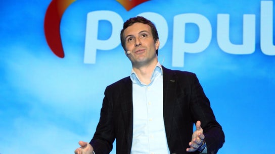 El presidente del PP, Pablo Casado, durante su intervención en el acto 'La gran Granada'